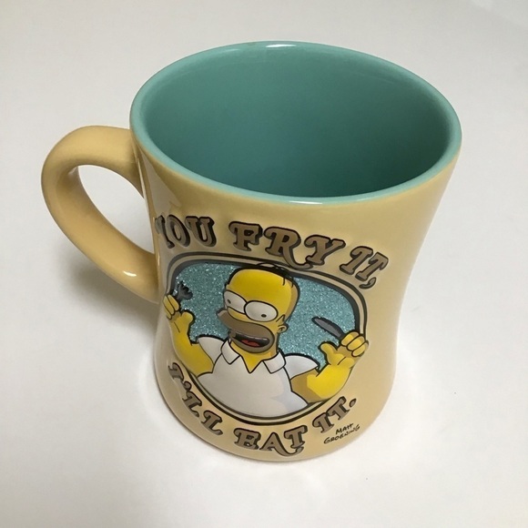 Homer Simpson 3D Coffee Mug You Fry It I’ll Eat It Universal Studios 2008 Retro - Picture 5 of 14